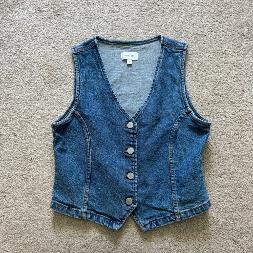 OAK + FORT Blue Denim Vest